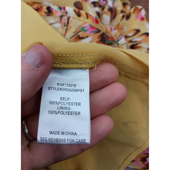 DR2 boho animal floral print vacation casual hippie balloon long sleeve S - Picture 3 of 8